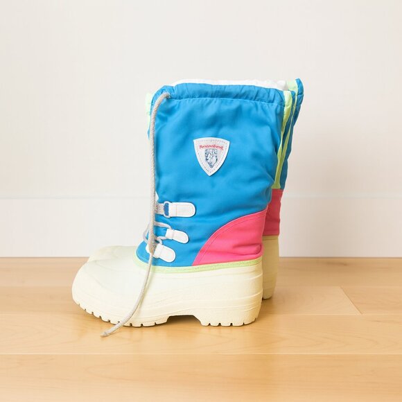 BAFFIN | Blue Pink & White Retro Colorful Winter Boots with Logo - Men's 11 - Picture 1 of 6